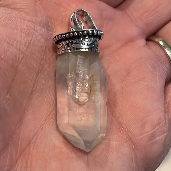 #604 Rough Clear Crystal Quartz Handcrafted Pendant NWOT - Picture 12 of 12